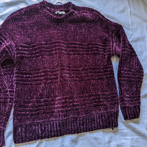 LA Hearts chenille burgundy sweater XS - Picture 3 of 4